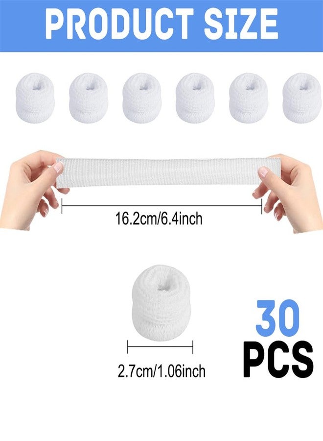 Yeasing Finger Bandages 30pcs Bobs Thumb Bandage Finger Bandage Tubular White Cotton Finger Cots Finger Stall for Work Kitchen Finger Protection - Image 2